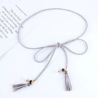 Women's Fashion Braided Tassel Waist Chain with Rhinestones for Dresses and Sweaters