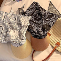Women's Floral Straw Sun Hat with Neck Flap - Wide Brim UV Protection Outdoor Scarf Hat