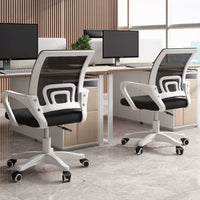 Ergonomic Office Chair with Backrest for Comfortable Long Sitting, Home Office Staff Meeting Workstation Lift Chair