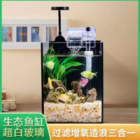 Mini Ultra-White Glass Fish Tank for Desktop and Office