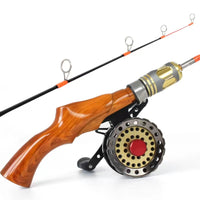 High Carbon Flat Tail Ice Fishing Rod Set with Large Guide Rings and Portable Ice Auger