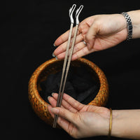 Charcoal Stove Crane Fire Chopsticks Brass Tongs Tea Ceremony Accessories