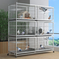 Large Iron Bird Cage for Parrots, Cockatiels, Pigeons, and Squirrels - Multi-tier Breeding Aviary