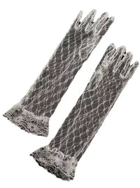 Girls' Rhinestone Lace Gloves for Flower Girl Dresses, Performances, and Photography