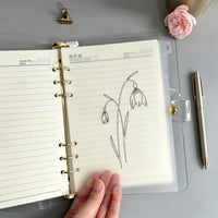 A5 6-Hole Frosted PP Monthly Floral Divider Pages for Loose-Leaf Notebooks