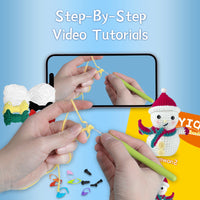 Christmas Snowman Crochet Kit DIY Handmade Doll Knitting Material Pack with English Video Tutorial