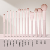 Pink Peach Makeup Brush Set for Eyeshadow, Blush, Contour, and Concealer - Beginner Friendly