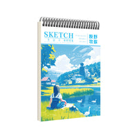 A4 Hardcover Sketchbook with Spiral Binding for Artists, Students, and Drawing Enthusiasts