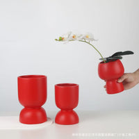 Creative Ceramic Orchid Planter Pot with Drainage and Optional Saucer for Indoor Plants