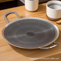 Stainless Steel Korean BBQ Grill Pan Non-stick Teppanyaki Plate for Induction Cooktop