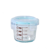 Baby Glass Food Storage Container with Scale, Microwave Safe, High Temperature Resistant
