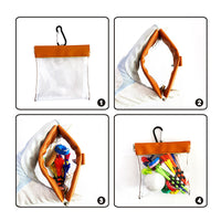Golf Ball Pouch Transparent Automatic Closure Tee Storage Bag Divot Tool Marker Holder Golf Waist Pack