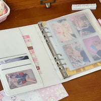 Cherry Bear A5 3-inch Photocard Binder with 4-Pocket Pages, PU Leather Cover for Kpop Photocards