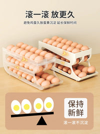 Rolling Egg Storage Box for Refrigerator Side Door, Multi-layer Automatic Egg Dispenser, Kitchen Fresh-keeping Egg Holder