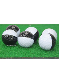 Golf Dual-Color Black & White Practice Balls with Alignment Line, Two-Layer Training Balls