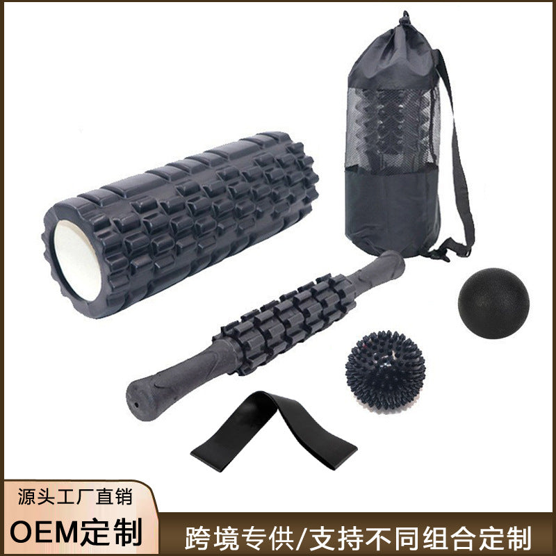 Hollow Crescent Yoga Foam Roller Set with Massage Stick and Myofascial Release Ball