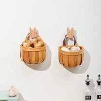 Handwoven Bamboo Storage Basket for Ginger and Garlic, Wall-Mounted Kitchen Organizer