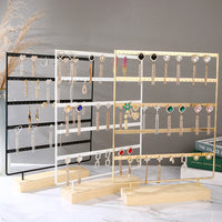 Metal Jewelry Display Stand with Multi-Tier Holes for Earrings and Studs