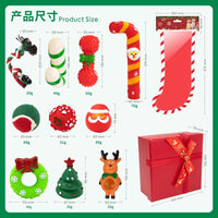 Christmas Pet Dog Toy Set with Squeaker and Chew Rope for Boredom Relief