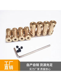 High Precision Brass Motor Shaft Coupler Connector for Robotics and DIY Projects