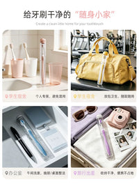 Portable Toothbrush Travel Case Transparent Dustproof Holder for Business Trips and Travel