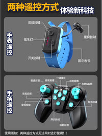 Smart Remote Control Robot Dog Toy with 8-Wheel Stunt Capability and Music Lights for Kids