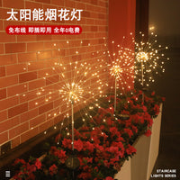 Solar-Powered LED Firework String Lights for Outdoor Garden Decoration