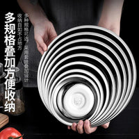 Stainless Steel Round Dinner Plate for Kitchen and BBQ, Shallow Serving Dish