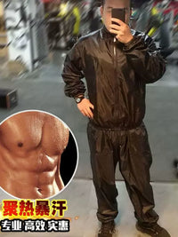 Plus Size 150kg Outdoor Sports Sweat Suit for Men & Women, Running Training Weight Loss Two-Piece Set