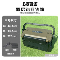 Multifunctional Fishing Tackle Box with Seat and Rod Holder, Large Capacity Lure Storage Case for Outdoor Angling