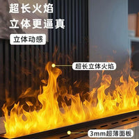 3D Flame Effect Fireplace Humidifier with Remote Control and Touch Screen