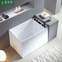 Compact Deep Soaking Bathtub for Adults and Kids, Freestanding Small Household Tub
