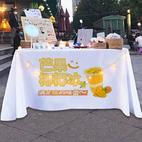 Mango Coconut Ice Tablecloth for Folding Tables, Stall Decoration, Night Market Drink Promotion Sign