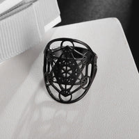 Irish Celtic Knot Hollow Geometric Stainless Steel Open Ring Hexagram Star Finger Ring