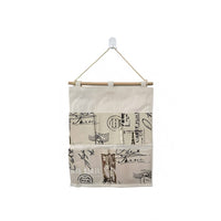 Fabric Wall Mount Storage Bag Canvas Hanging Organizer for Dorm Room Doors and Walls