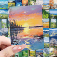 120 Sheets Aesthetic Landscape Oil Painting Stickers for Journal and Decor