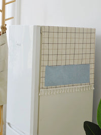 Japanese Style Refrigerator Dust Cover with Storage Pockets, Nordic Design Washing Machine Top Cover