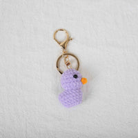 Handmade Crocheted Duck Animal Head Keychain Pendant