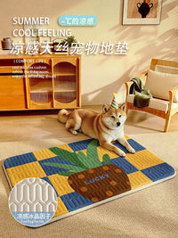 Summer Cartoon Pet Cooling Mat for Cats and Dogs, Tencel Ice Pad