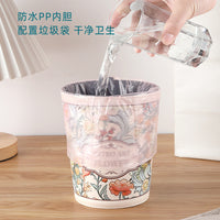 Car Trash Can with Lid, Multi-purpose Vehicle Storage Bin, Retro Oil Painting Style Hanging or Desktop Organizer