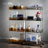 Transparent Multi-layer Storage Cart with Wheels for Narrow Spaces
