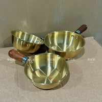 304 Stainless Steel Single Handle Bowl, Rice Noodle Salad Bowl with Handle, Golden Food Prep Bowl
