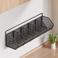 Wall-Mounted Kitchen Organizer Rack for Spices, Ginger, Garlic - Punch-Free Storage Basket