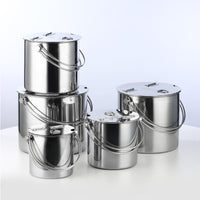 Thickened Stainless Steel Flip-Top Ice Bucket with Lid and Handle for Milk Tea Shops and Buffets