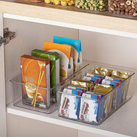Clear Food Storage Organizer Bins for Pantry, Refrigerator, and Cabinets