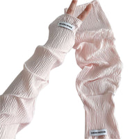 Women's Wrinkled Ice Silk Sun Protection Arm Sleeves for Summer