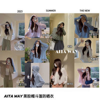 AITA WAY Women's UV Protection Sun Cape with Hood, Ice-Cool Lightweight Sunscreen Shawl