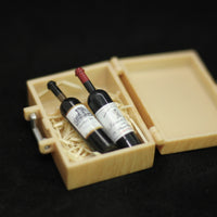 Miniature Dollhouse Red Wine Box Set with Glasses for OB11 Dolls & Action Figures