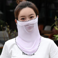 Women's Ice Silk Sun Protection Face Mask with Neck Guard for Summer Outdoor Activities
