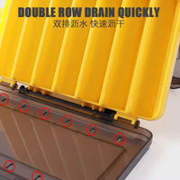 Double-Sided Fishing Lure Box with 14 Compartments for Minnow, Pencil, Sequin, Jig Lures